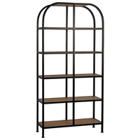 SL07 Bookcase, Gold Teak and Metal