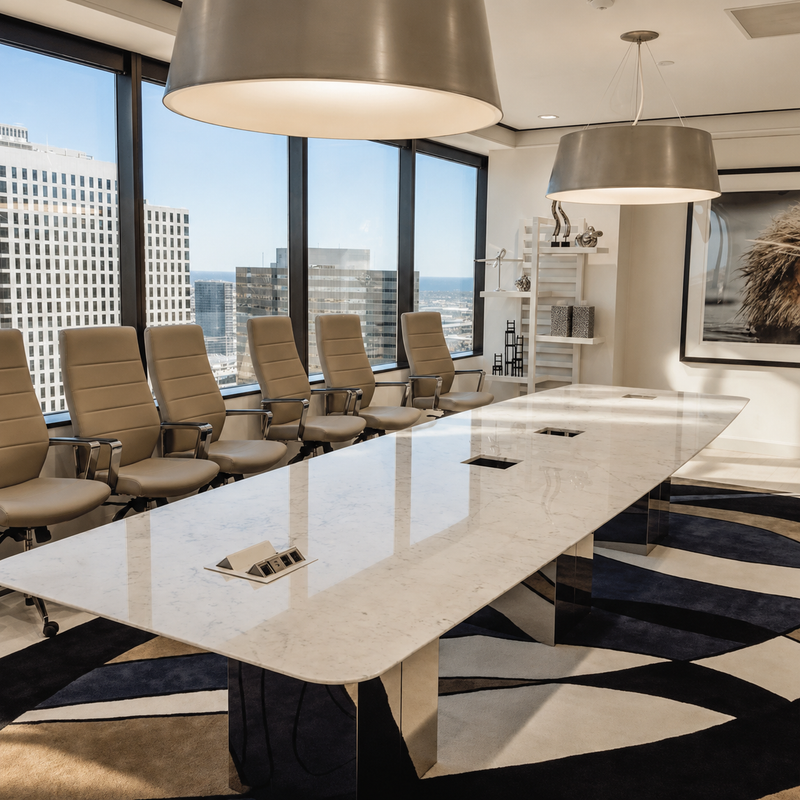 Custom 180-Inch Marble Conference Table