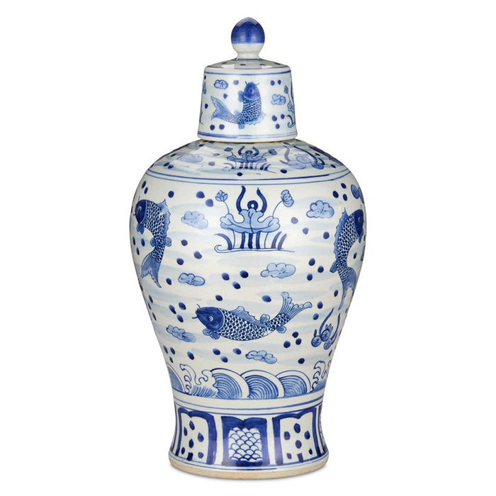 South Sea Blue & White Meiping Medium Jar