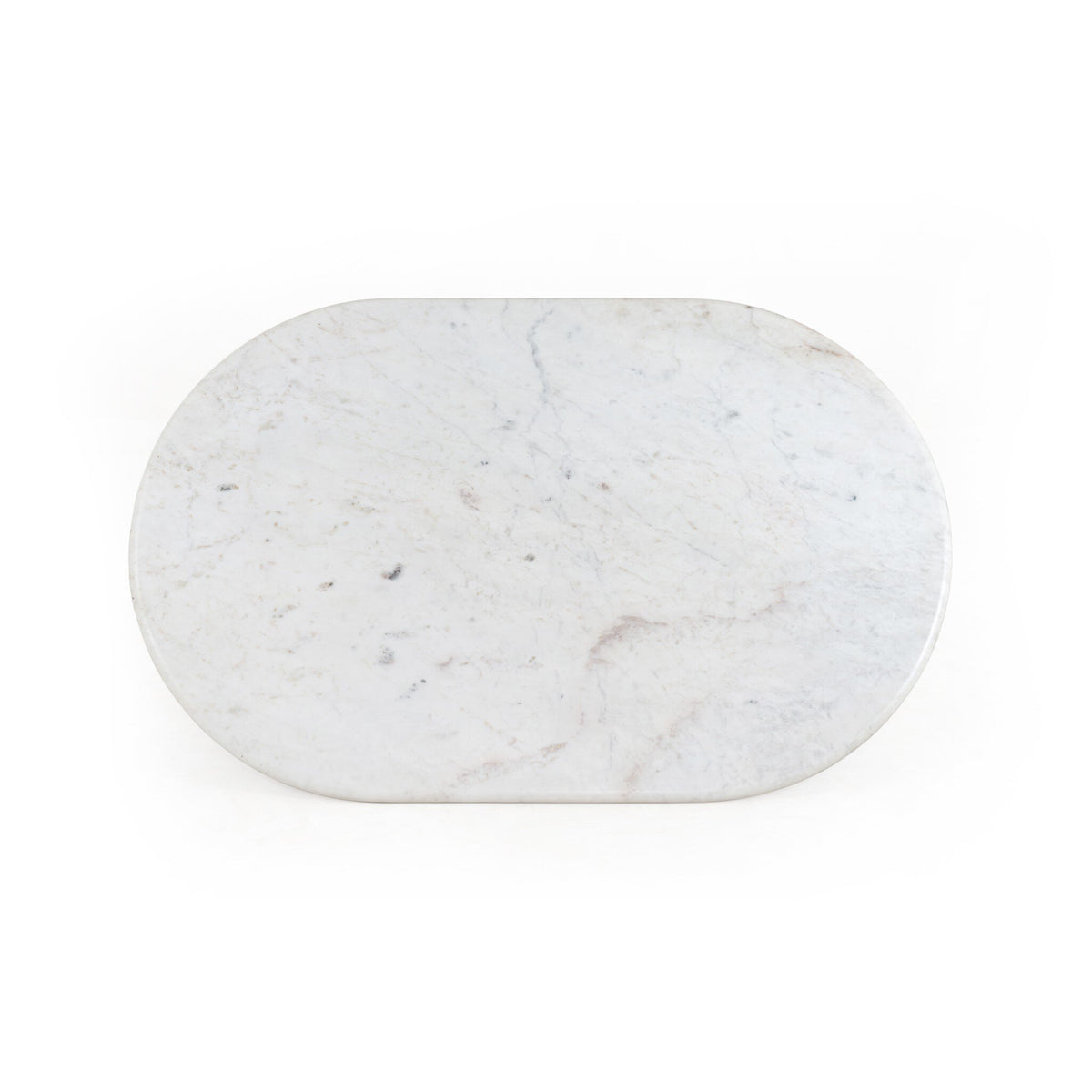 Polished White Marble Oval Coffee Table