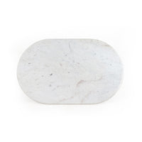 Polished White Marble Oval Coffee Table