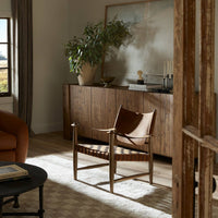 Cognac Leather Lounge Chair