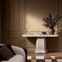 Pedestal-Style Marble Console Table