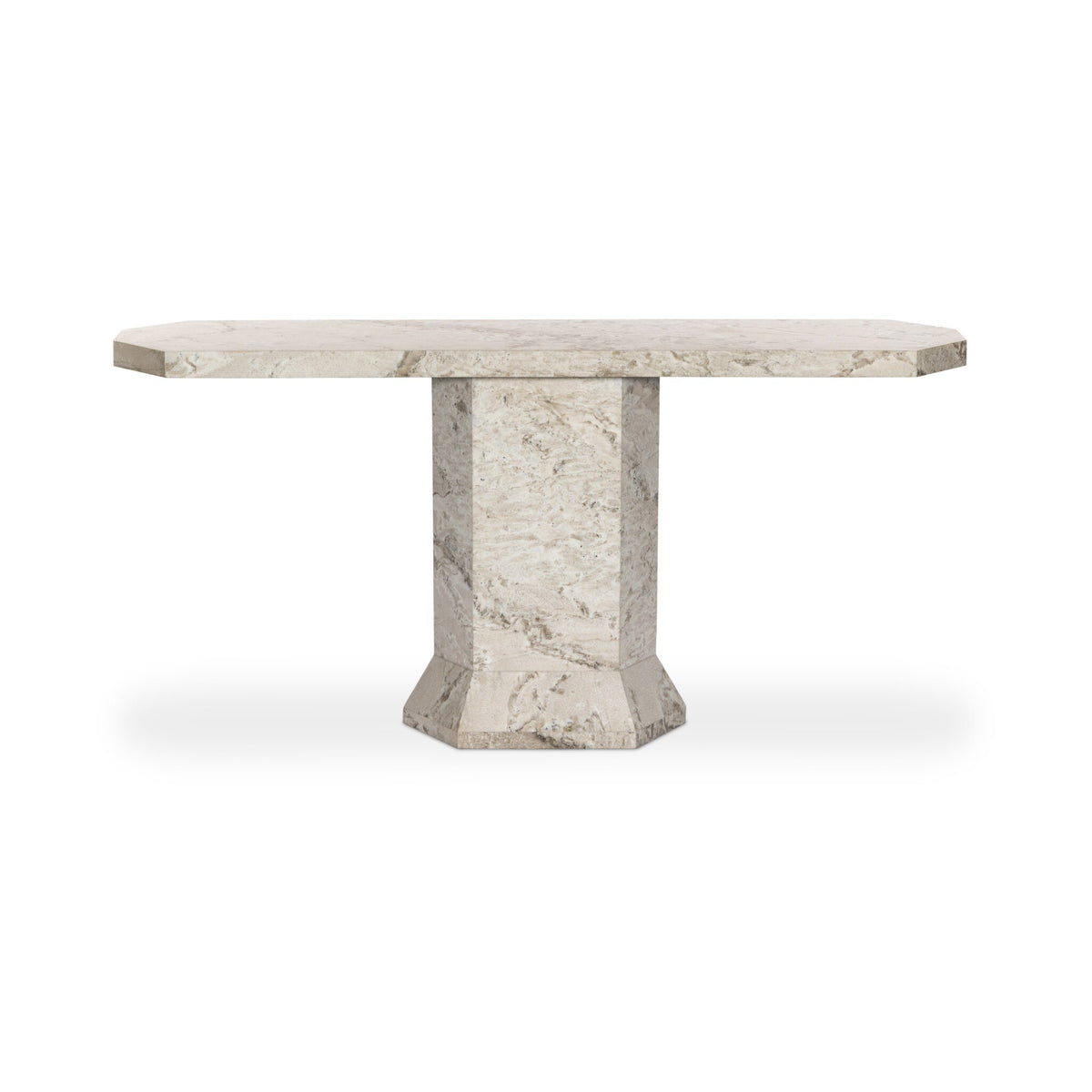 Pedestal-Style Marble Console Table