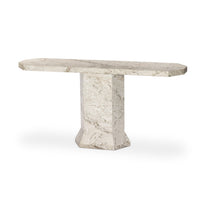Pedestal-Style Marble Console Table