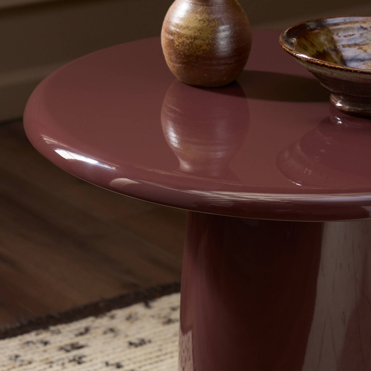 Plum Lacquer End Table