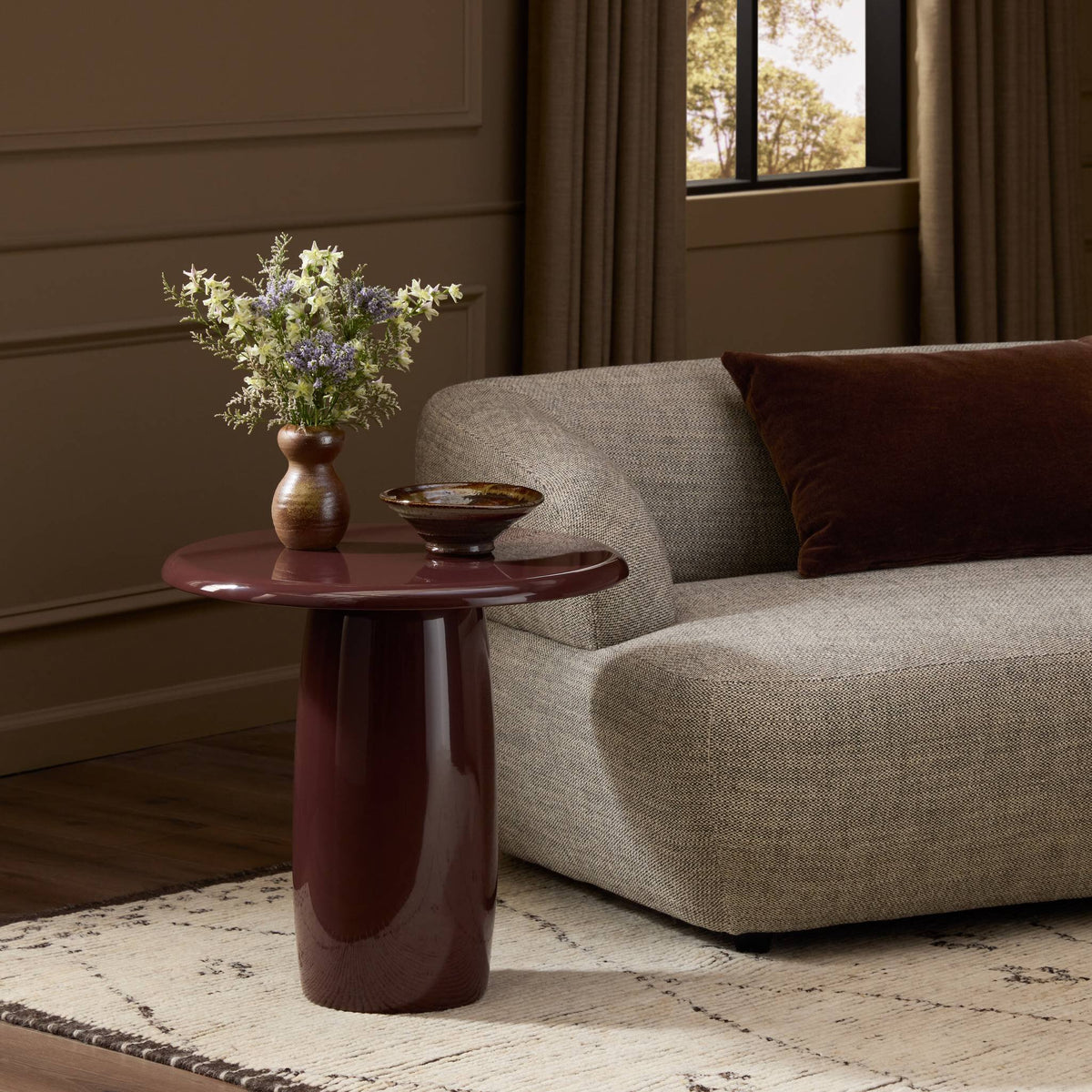 Plum Lacquer End Table
