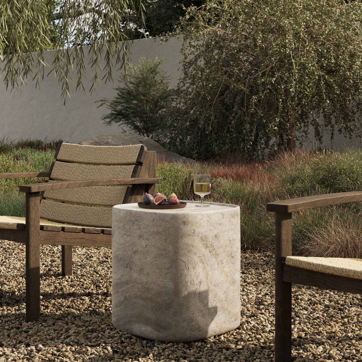 Concrete Outdoor End Table
