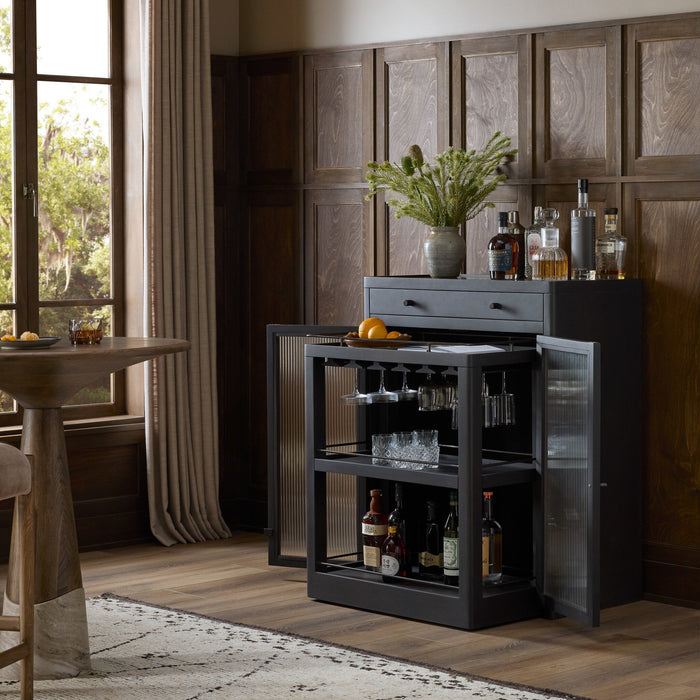 Black Marble Top Bar Cabinet