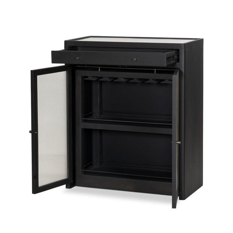 Black Marble Top Bar Cabinet