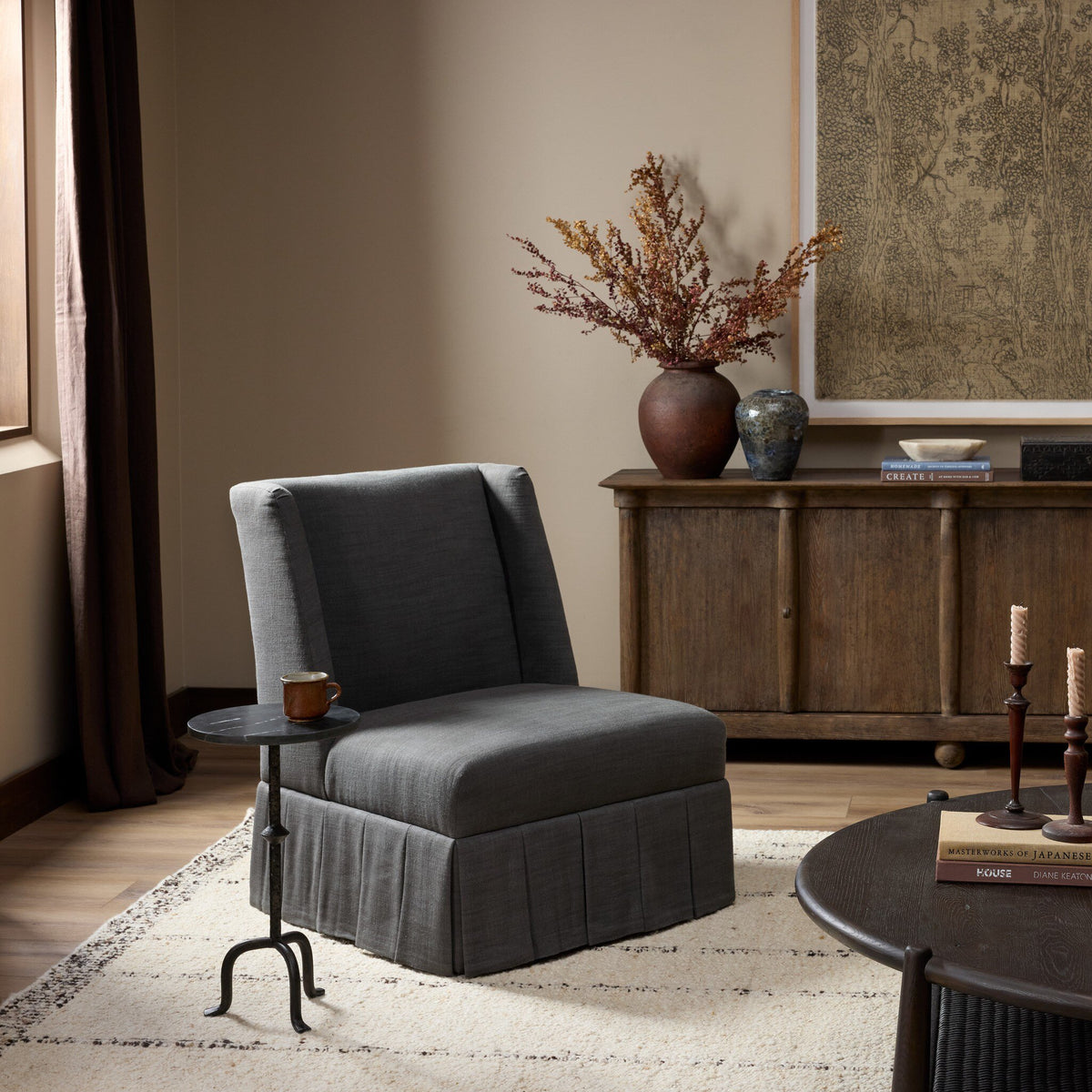 Pleated Skirt Lounge Chair