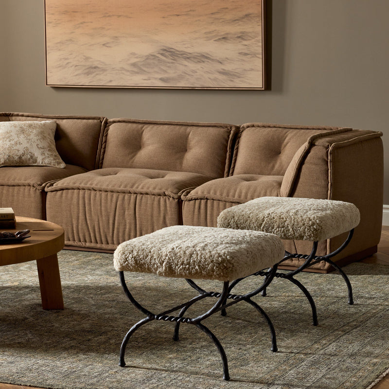 Shearling Accent Stool