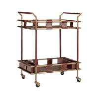 Mappa Burl & Leather Bar Cart