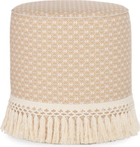 Fringe Upholstered Ottoman