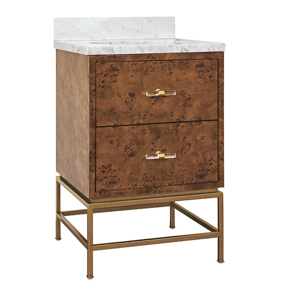 Dark Burl Wood 24" Bathroom Vanity