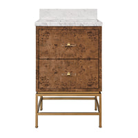 Dark Burl Wood 24" Bathroom Vanity