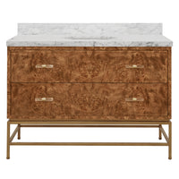 Dark Burl Wood 48" Bathroom Vanity