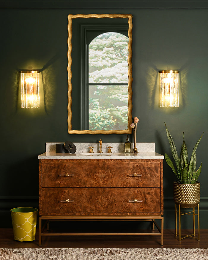 Dark Burl Wood 48" Bathroom Vanity