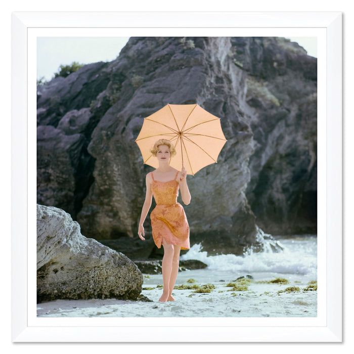 Vogue Magazine "Model wearing an orange bathing suite" Jerry Schatzberg, January 1, 1959 by Paule Marrot