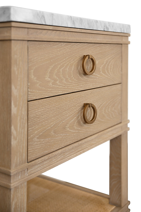 Cerused Oak & Cane Bath Vanity