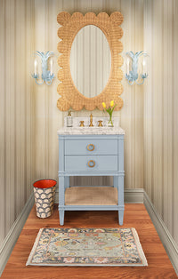 Scalloped Rattan Mirror