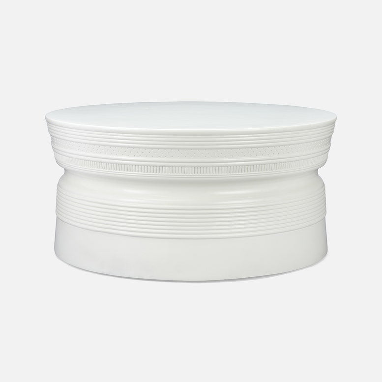 Off-White Outdoor Faux Ceramic Coffee Table