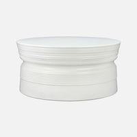 Off-White Outdoor Faux Ceramic Coffee Table