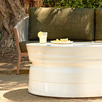 Off-White Outdoor Faux Ceramic Coffee Table