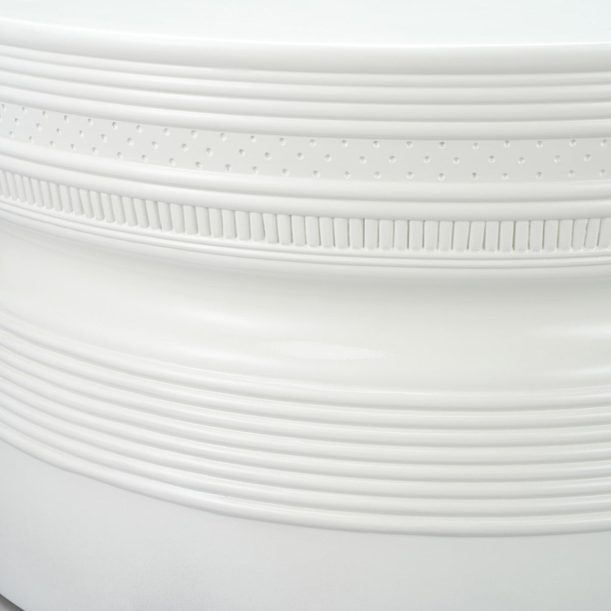 Off-White Outdoor Faux Ceramic Coffee Table