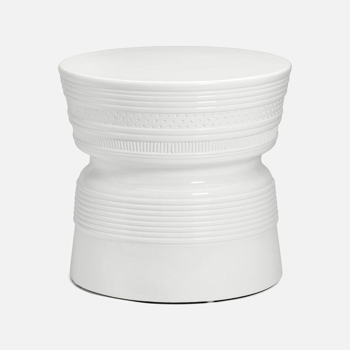 Off-White Outdoor Faux Ceramic Side Table