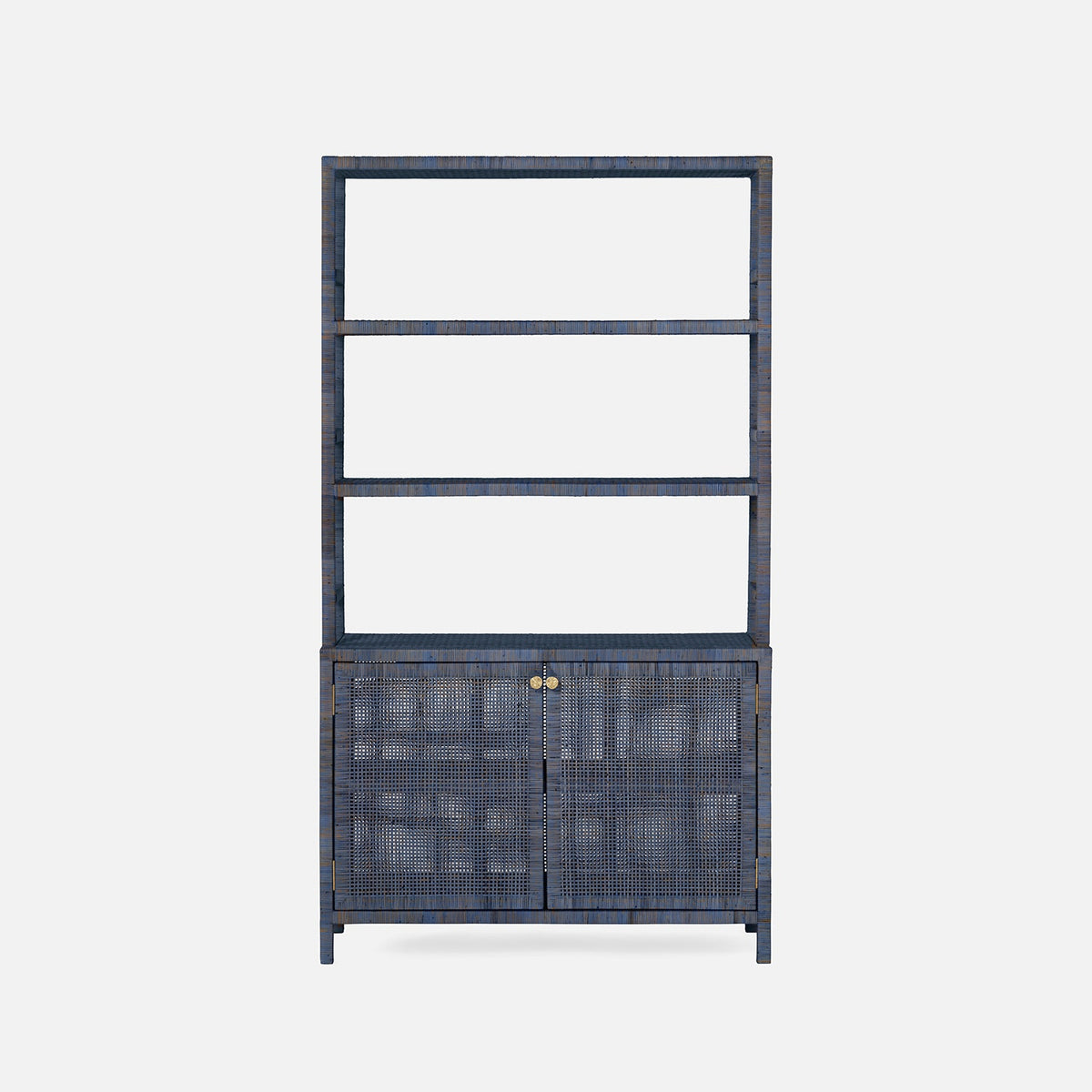 Lola Rattan Bookcase with Hutch