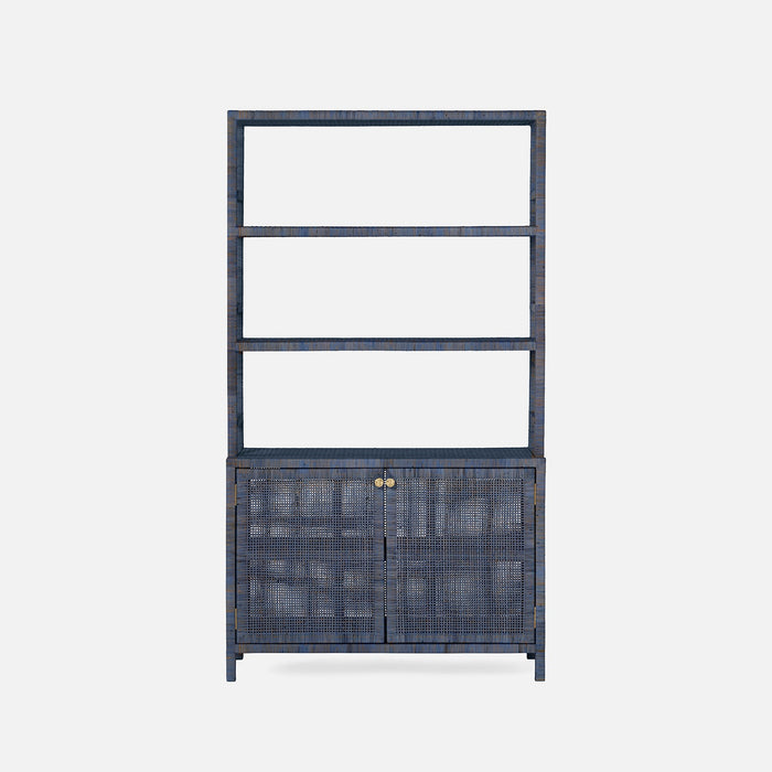 Lola Rattan Bookcase with Hutch