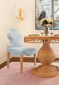 Woven Rattan Pedestal Dining Table