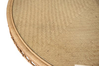 Woven Rattan Pedestal Dining Table