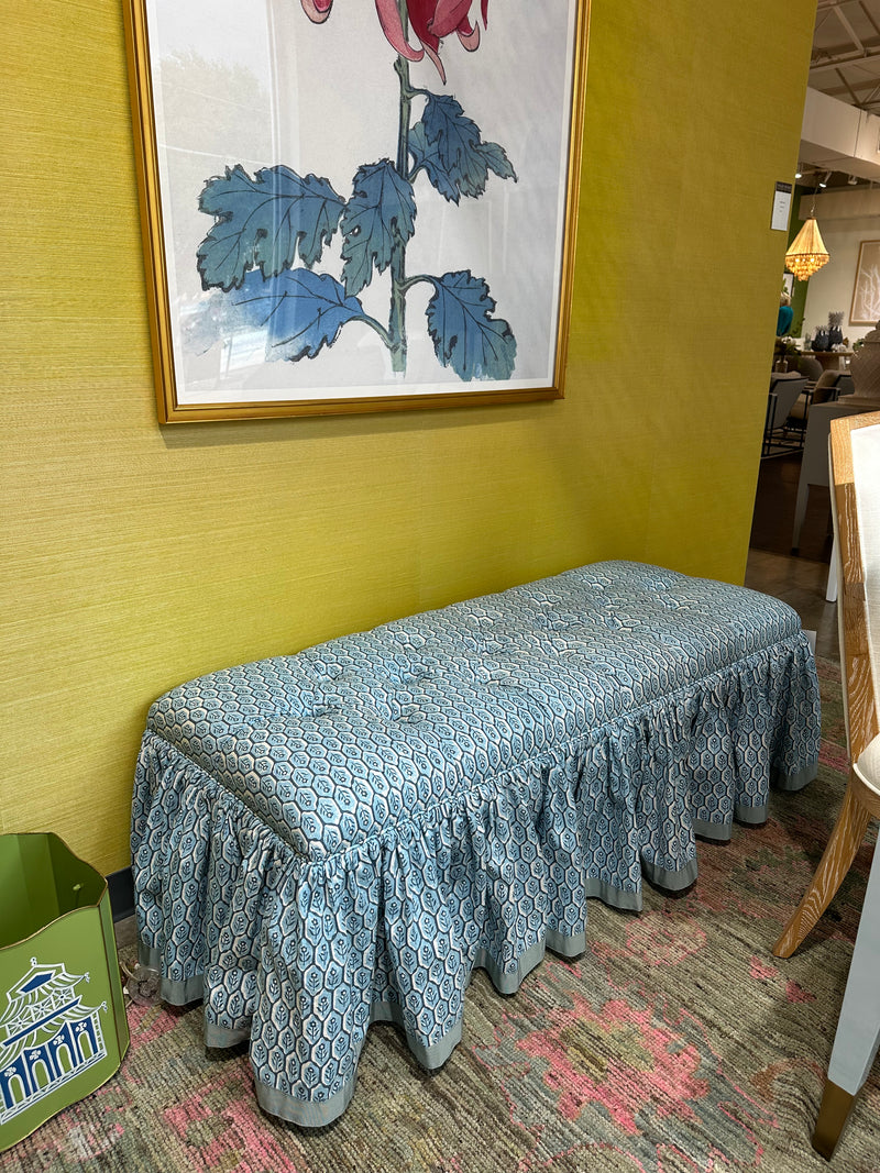 Skirted Ottoman with Tufting