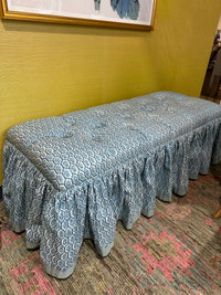 Skirted Ottoman with Tufting