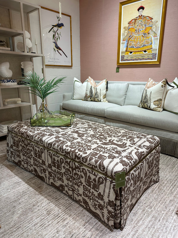 Cocktail Ottoman with Nailheads