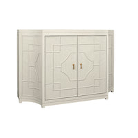White Rattan Curved Cabinet