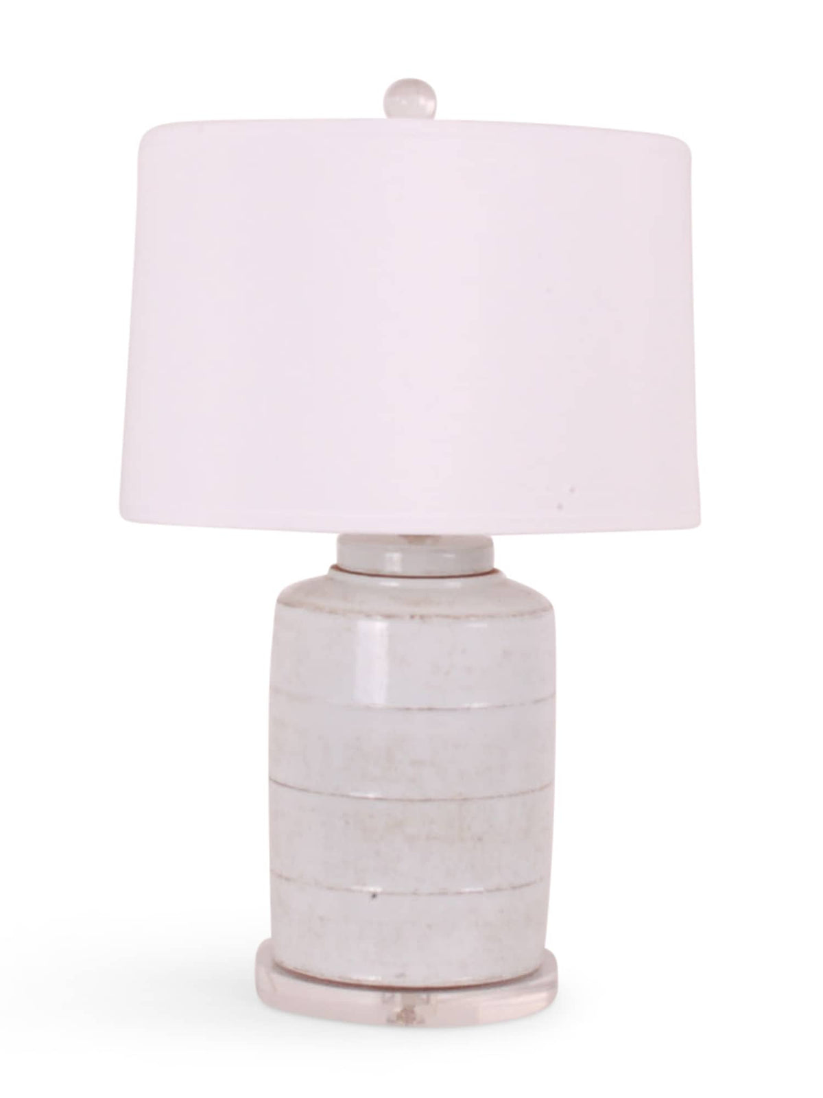 27″ Antique White Jar Lamp on Acrylic Base