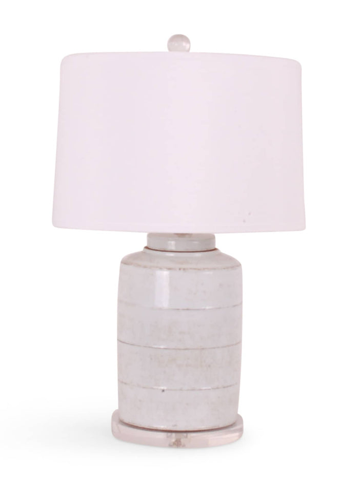 27″ Antique White Jar Lamp on Acrylic Base