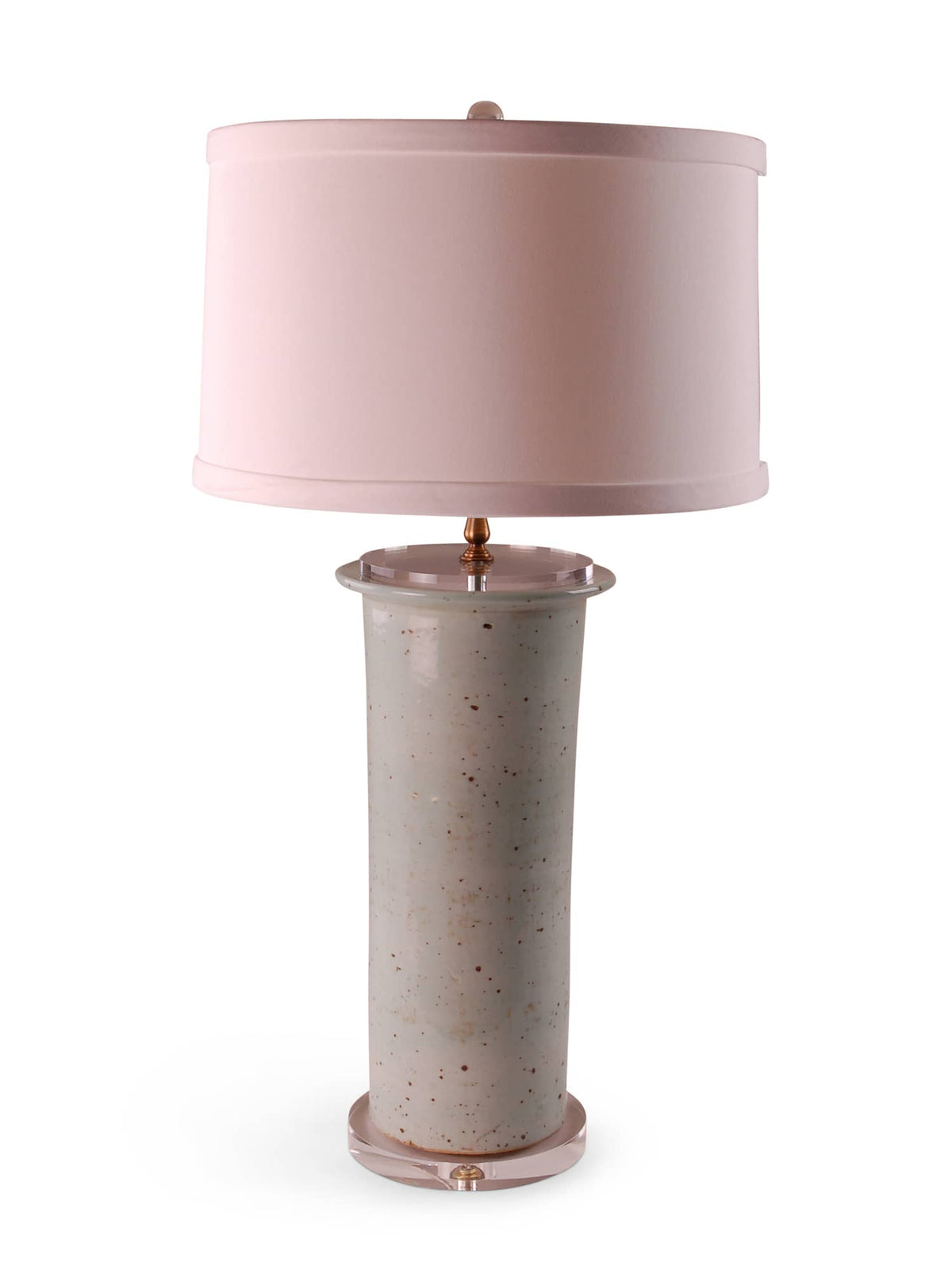 33″ Celadon Column Vase Lamp on Acrylic Base