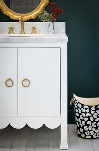 White Lacquer Scalloped Vanity