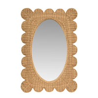 Scalloped Rattan Mirror