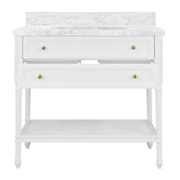 White Lacquer & Grasscloth Vanity