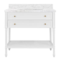 White Lacquer & Grasscloth Vanity