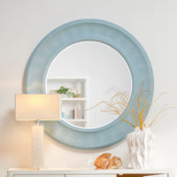 Powder Blue Faux Shagreen Mirror