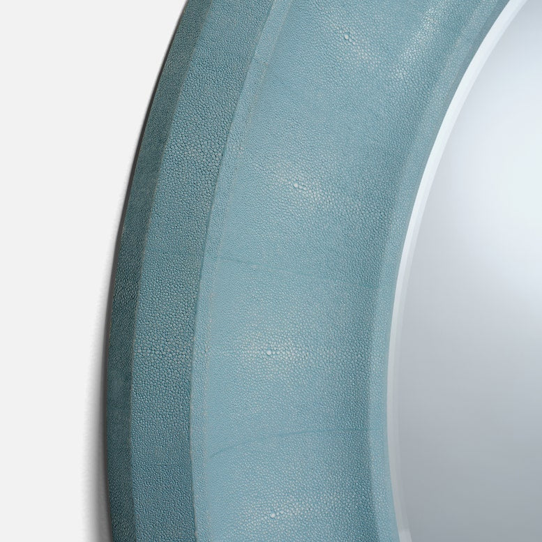 Powder Blue Faux Shagreen Mirror