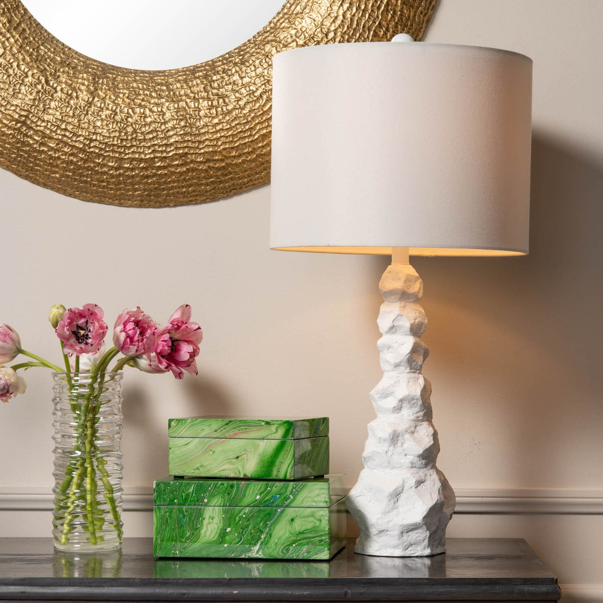 Green Swirl Lacquered Resin Box Set
