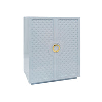 Baby Blue Lattice 2 Door Cabinet