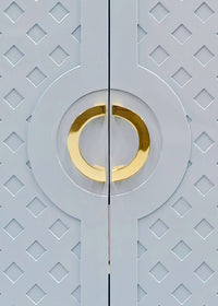 Baby Blue Lattice 2 Door Cabinet